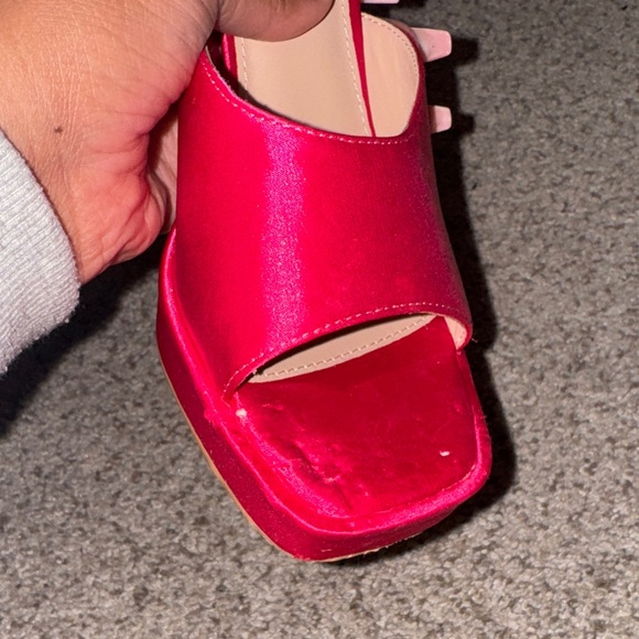 Ever New Fuchsia Satin Mules - Picture 3 of 5
